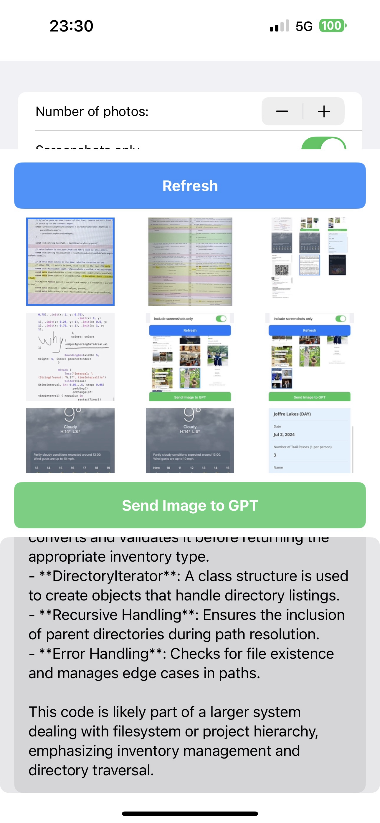 GPT-4o Vision iOS Photo App