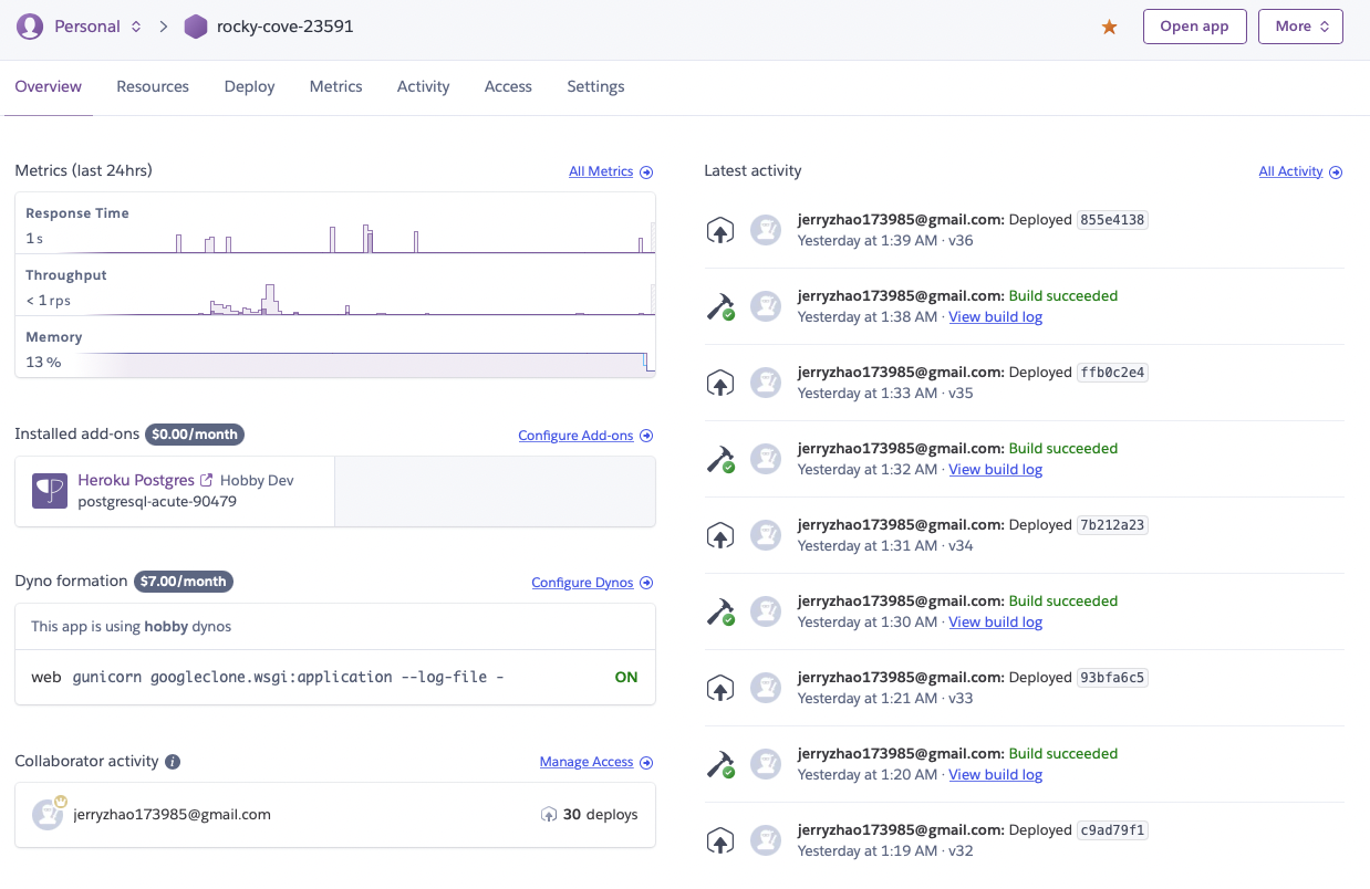Django-based Heroku App Search Engine
